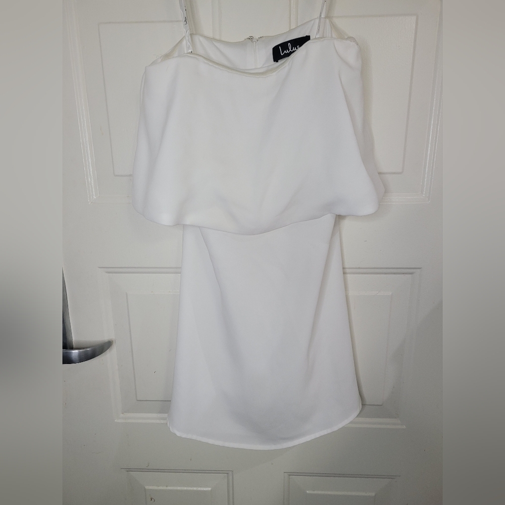 Lulu's Strapless White‎ Cocktail  Dress Size Medium